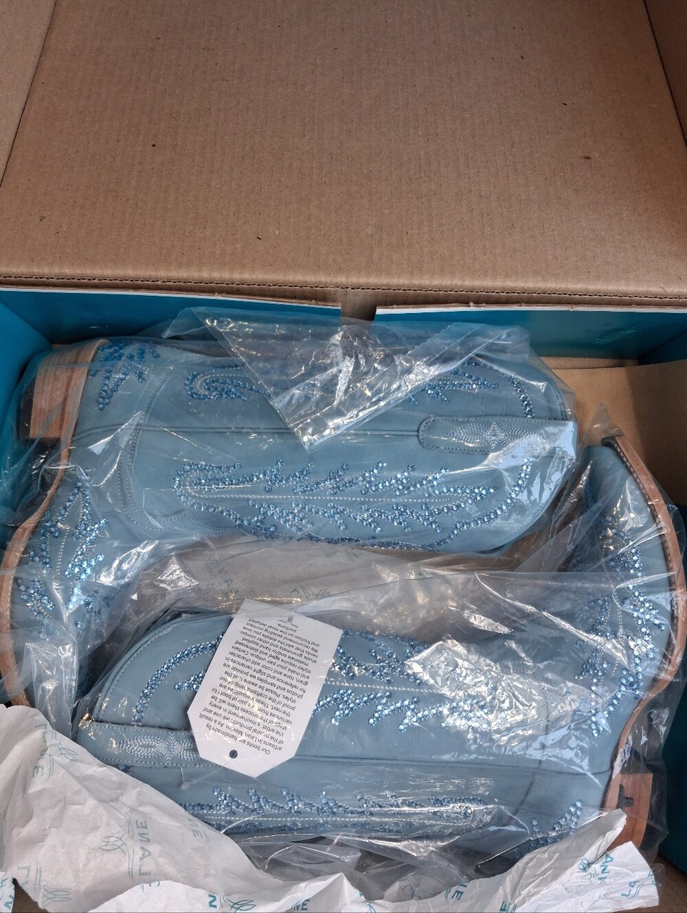LANE Lexington Cowgirl Boots W/ SWAROVSKI Crystals 9.5 - Picture 10 of 11